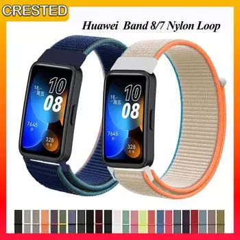 Нейлоновая петля для ремешка Huawei Band 8 для женщин и мужчин, спортивный ремешок Huawei Smartwatch Band 7, нейлоновый регулируемый браслет на липучке, сменный браслет Huawei band 7 синий стирки
