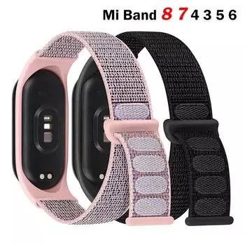 Нейлоновая петля для умных часов Xiaomi Mi Band 8 7 4 3 5 6, спортивный браслет Correa, дышащий сменный браслет на Miband 6 8, ремешок Mi band 3 4 5 6