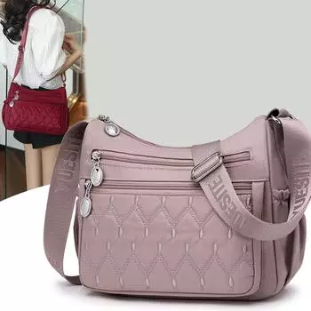 Нейлоновая пригородная маленькая квадратная сумка, женская сумка с несколькими карманами, сумка для матери среднего возраста, сумка через плечо красный