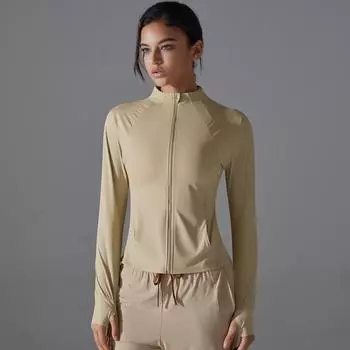 Нейлоновая пряжа Ice Silk Cool Yoga Похудение Солнцезащитное утягивающее пальто Женское летнее анти-ультрафиолетовое дышащее солнцезащитное белье M