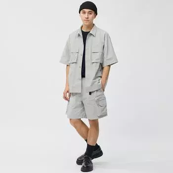 Нейлоновая рубашка оверсайз GU by Uniqlo с возможностью установки рукава длиной 5 минут.