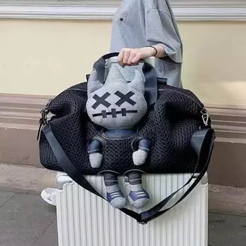 Нейлоновая сетчатая сумка, женская сумка, модные дорожные сумки, сумки через плечо, сумки большой емкости, персонализированные сумки для кукол, сумки для багажа