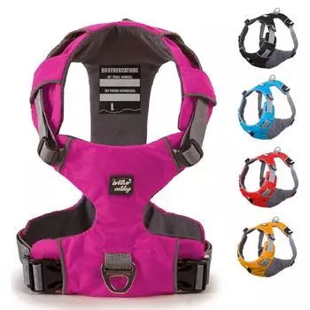 Нейлоновая шлейка для собак, мягкая дышащая шлейка для собак, жилет, регулируемые шлейки для домашних животных, поводок для маленьких, средних и больших собак S чёрный