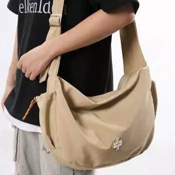 Нейлоновая сумка большой емкости, мужская сумка через плечо, сумка через плечо для пригородных перевозок, женская однотонная сумка-мессенджер Small оранжевый