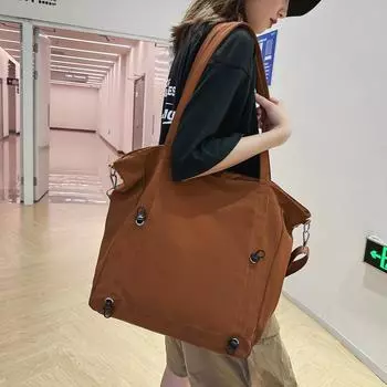 Нейлоновая сумка большой емкости Женская большая сумка Студенческая большая сумка чёрный