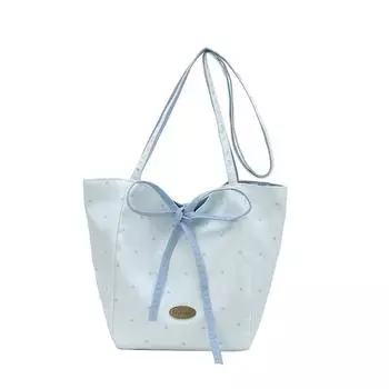 Нейлоновая сумка большой вместимости новая летняя универсальная на одно плечо двусторонняя для студентов колледжа для занятий сумка-тоут тренд синий