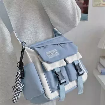 Нейлоновая сумка через плечо для женщин и мужчин, школьные сумки-коробки, многофункциональная сумка-мессенджер