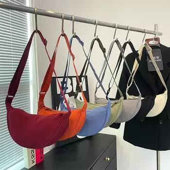 Нейлоновая сумка через плечо для женщин, новинка лета 2023 года, модная сумка для пельменей, легкая маленькая сумка для тела, сумка для подмышек, холщовая сумка на одно плечо