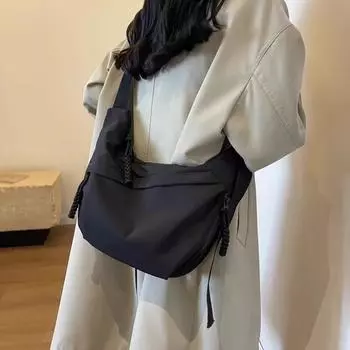 Нейлоновая сумка через плечо для женщин Сумки через плечо Универсальные женские сумки через плечо Кошельки и сумки Сумки для мам и детей one size чёрный