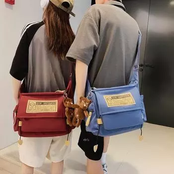 Нейлоновая сумка через плечо, мужская сумка через плечо, женская сумка-мессенджер большой вместимости чёрный