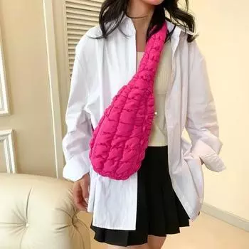 Нейлоновая сумка через плечо на молнии, однотонная, цвета макарон, модная, мягкая, простая, популярная сумка через плечо