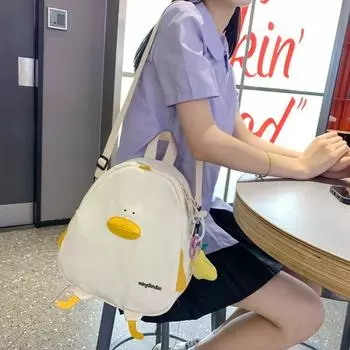 Нейлоновая сумка через плечо с рисунком утки, школьная сумка, модный студенческий рюкзак для взрослых