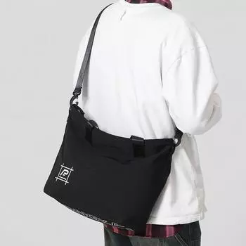 Нейлоновая сумка через плечо унисекс, большая вместительная студенческая сумка для книг, портативная большая сумка чёрный