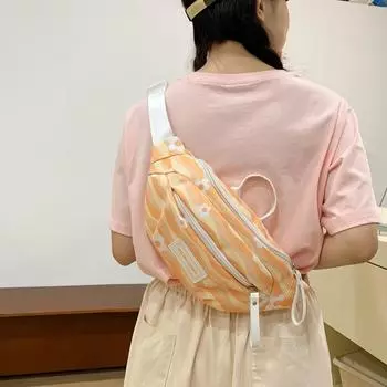 Нейлоновая сумка через плечо, женская сумка через плечо, контрастного цвета, большая вместительная нагрудная сумка, маленькая сумка чёрный