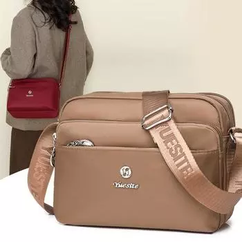 Нейлоновая сумка через плечо, женская сумка на плечо, материнская сумка, многослойная маленькая квадратная сумка для выхода в свет хаки