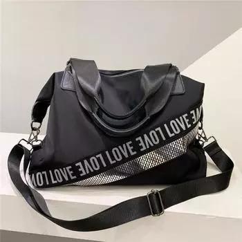 Нейлоновая сумка, дорожная сумка на короткие расстояния, женская сумка на плечо, большая сумка, сумка для багажа, сумка из ткани Оксфорд, легкая сумка для путешествий и фитнеса чёрный