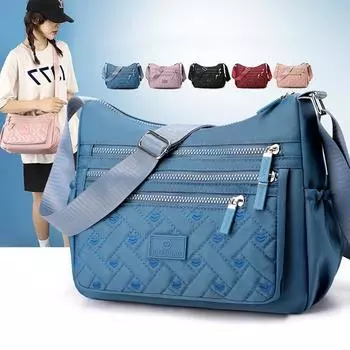 Нейлоновая сумка-мессенджер большой емкости, женская повседневная сумка через плечо с несколькими карманами, женская водонепроницаемая сумка