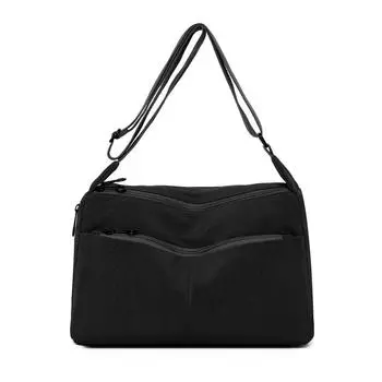 Нейлоновая сумка-мессенджер Женская сумка через плечо Легкая маленькая квадратная сумка чёрный