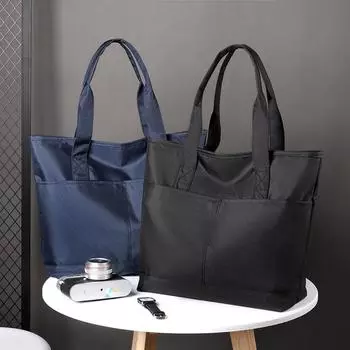 Нейлоновая сумка мужская большая вместимость легкая сумка унисекс сумка через плечо чёрный