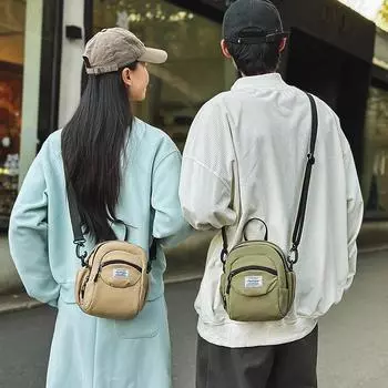 Нейлоновая сумка Мужская сумка через плечо с несколькими карманами Женская легкая сумка через плечо чёрный