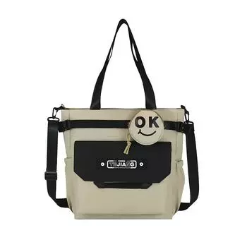 Нейлоновая сумка мужская сумка через плечо студенческая большая вместительная сумка для учебников хаки