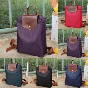 Нейлоновая сумка на молнии для путешествий и отдыха, студенческий рюкзак, складная сумка через плечо 24cm*10cm*33cm синий