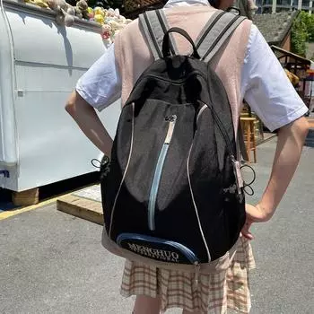 Нейлоновая сумка, рюкзак для студенток чёрный