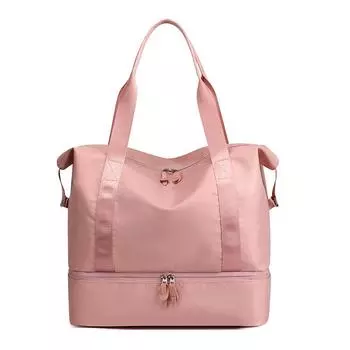 Нейлоновая сумка, спортивная сумка для женщин с отделением для обуви, прочная, легкая, большая сумка для йоги, сумка через плечо, большая спортивная сумка чёрный