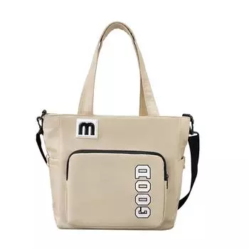 Нейлоновая сумка-тоут через плечо Женская сумка кроссбоди с надписью Большая вместимость Студенческая сумка для книг для занятий хаки