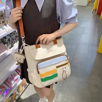 Нейлоновая сумка-тоут, женская цветная сумка-мессенджер, большая вместительная сумка для студентов, сумка через плечо чёрный