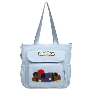 Нейлоновая сумка-тоут женская сумка через плечо студенческая сумка через плечо большой емкости чёрный