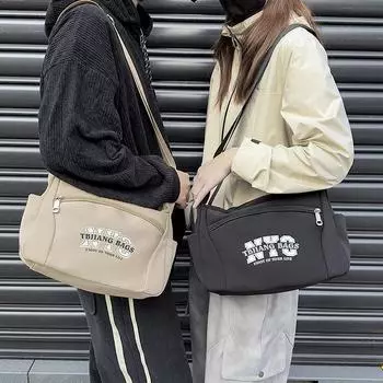 Нейлоновая сумка унисекс через плечо с буквенным принтом женская сумка на плечо белый