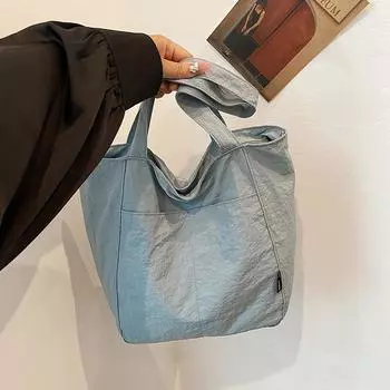 Нейлоновая сумка женская японская водонепроницаемая нейлоновая повседневная сумка через плечо из ткани дизайн sense ниша большая вместимость сумка для поездок на работу большая сумка чёрный