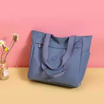 Нейлоновая сумка женская сумка большая вместимость легкая сумка через плечо для мамы чёрный