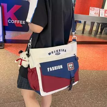 Нейлоновая сумка, женская сумка через плечо, цветная школьная сумка, большая вместительная студенческая сумка для занятий хаки