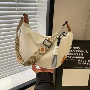 Нейлоновая сумка Женская сумка через плечо Холщовая сумка через плечо чёрный