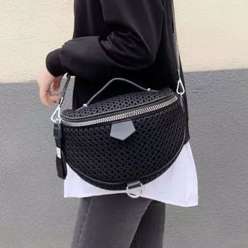 Нейлоновая сумка, женская сумка через плечо, маленькая сумка через плечо, новая модная маленькая сумка на одно плечо, женская сумка в виде ракушки, роскошный дизайн чёрный