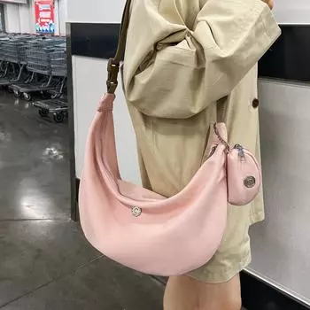 Нейлоновая сумка женская сумка через плечо сумка большой емкости подмышками белый