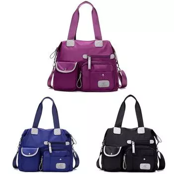 Нейлоновая сумка женская сумка через плечо большой емкости повседневная сумка через плечо красный