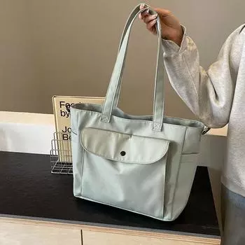 Нейлоновая ткань, большая вместимость, легкая сумка-тоут, новый стиль, школьная компьютерная сумка, ручная сумка через плечо