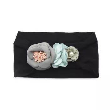 Нейлоновая ткань Сращивание Цветок Головной убор Детские аксессуары для волос Детская повязка на голову Мягкая детская повязка на голову Чулки Повязка на голову
