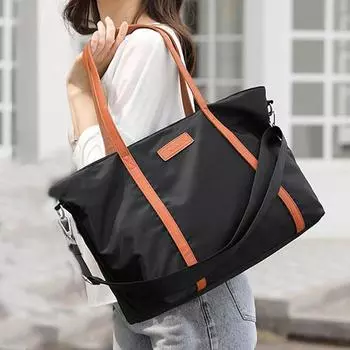 Нейлоновая тканевая сумка, женская портативная сумка из ткани Оксфорд, модная сумка через плечо, женская сумка большой вместимости для iPad или A4 чёрный