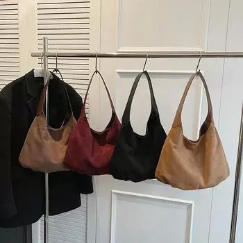 Нейлоновая винтажная простая индивидуальная универсальная стильная сумка через плечо высокого качества с полумесяцем, трендовая женская сумка-тоут чёрный