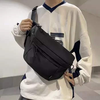 Нейлоновая водонепроницаемая сумка через плечо, черная, студенческая, повседневная, на молнии, мужская сумка-мессенджер для пары белый