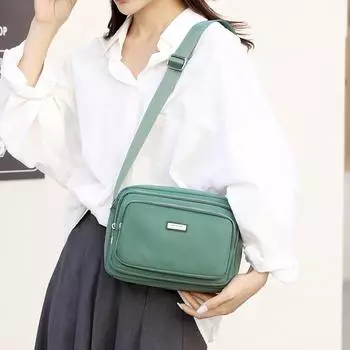 Нейлоновая женская сумка через плечо, водонепроницаемая сумка через плечо, маленькая квадратная сумка, многослойная сумка для мобильного телефона серый