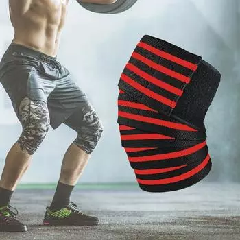 Нейлоновые компрессионные повязки на колено, цветные 4-полосные бандажи для ног, регулируемые, для взрослых и детей, спортивная безопасность для поднятия тяжестей, спортзала