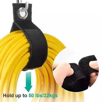 Нейлоновые прочные ремни для хранения Удлинитель для кабеля Хомуты для шланга Органайзер для гаражных инструментов Крючки для домашней организации