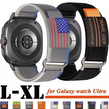 Нейлоновые ремешки One Click для Samsung Galaxy Watch Ultra Strap 47 мм, аксессуары для женщин и мужчин, регулируемый спортивный браслет без зазоров для Galaxy watch 7 Ultra Band XL for Galaxy watch 7 Ultra