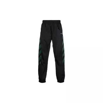 Нейлоновые спортивные брюки Off-White Diag, черные/белые мужские брюки OMCA086E20FAB0021001 L