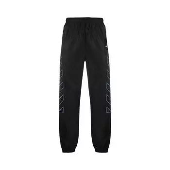 Нейлоновые спортивные брюки Off-White Diag, черные/голубые мужские брюки OMCA086F20FAB0011040 L